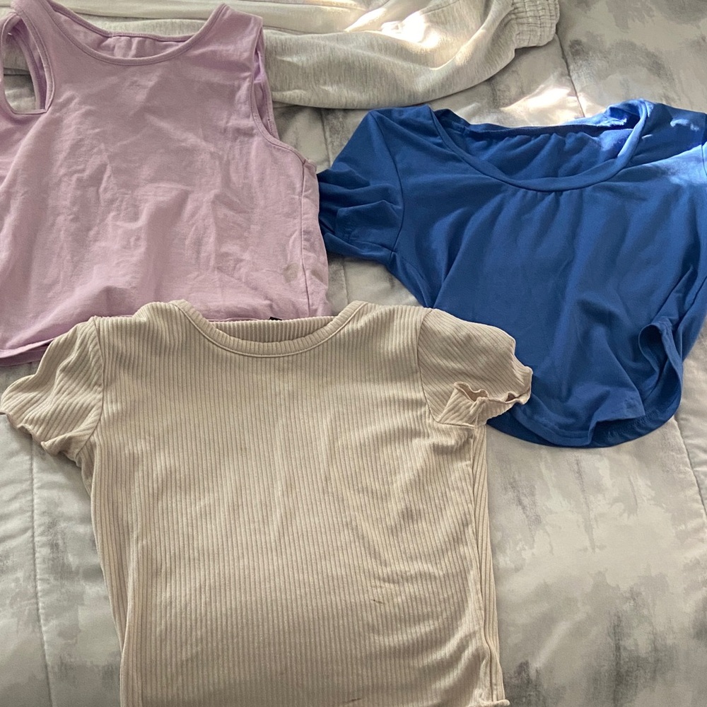Women's Casual Tops - Blue, Pink, and Cream
